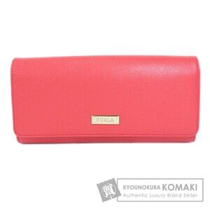 Furla logo plate long Wallet leather